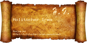 Holitscher Irma névjegykártya